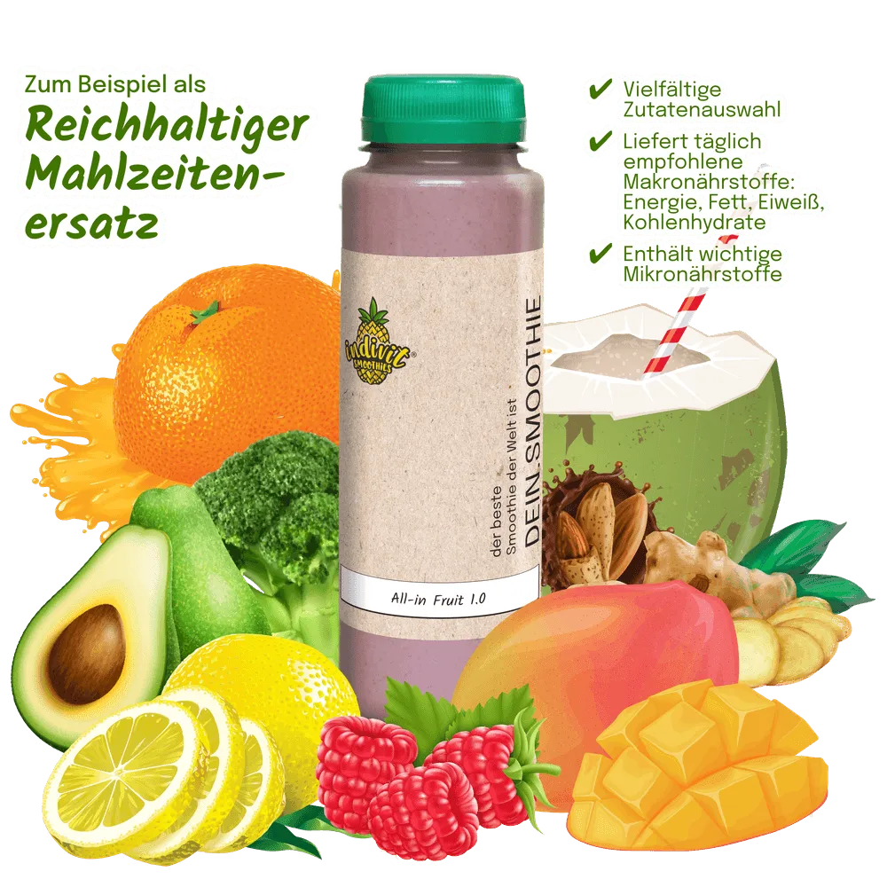 All-in Fruit 1.0 Trinkmahlzeit für verschiedene Tageszeiten