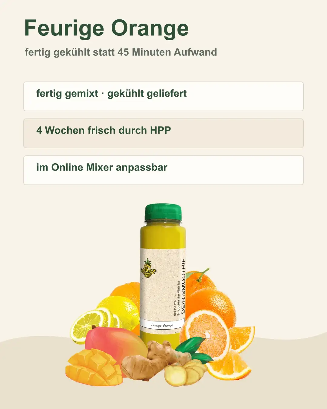 Indivit Smoothie-Flaschen ordentlich im Versandkarton