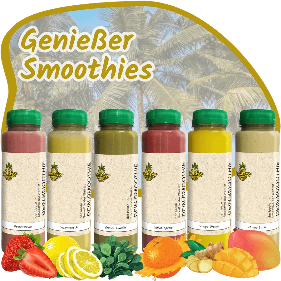 Genießer Smoothies in unterschiedlichen Geschmackssorten