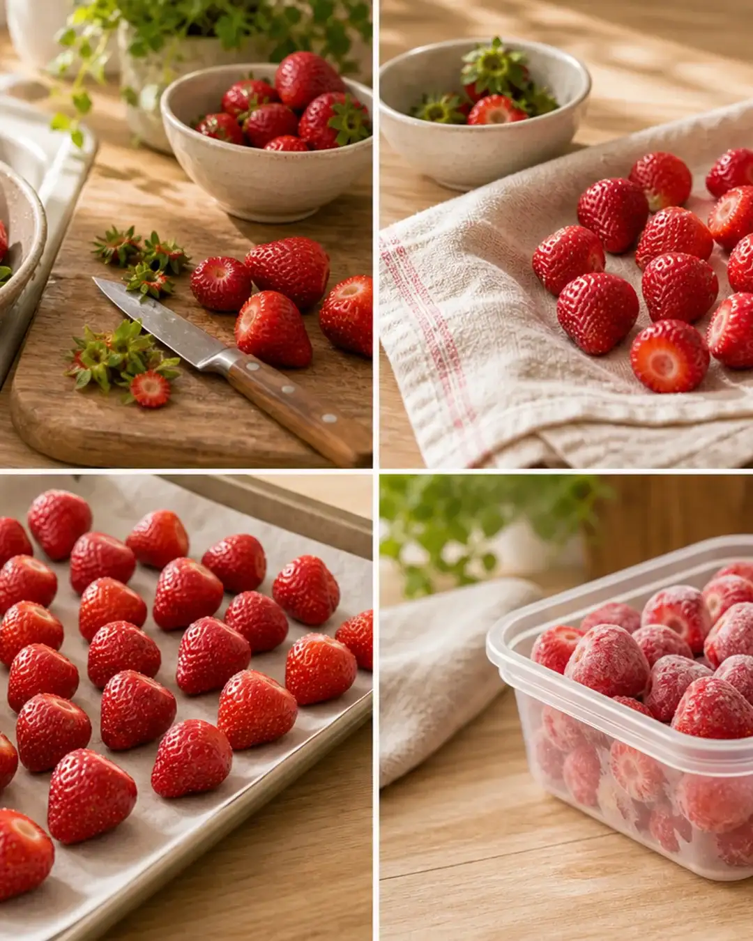 So frierst du Erdbeeren richtig ein Erdbeeren einfrieren Schritt-für-Schritt bebildert
