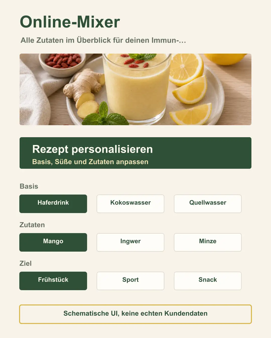 Alle Zutaten im Überblick für deinen Immun-Smoothie Grafik zu Alle Zutaten im Überblick für deinen Immun-Smoothie