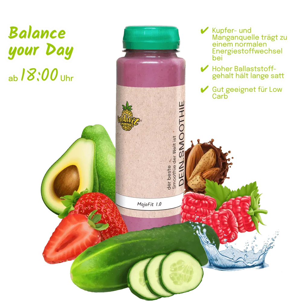 Fastensmoothie zur täglichen Balance über den Tag in der Smoothie Fastenkur Box