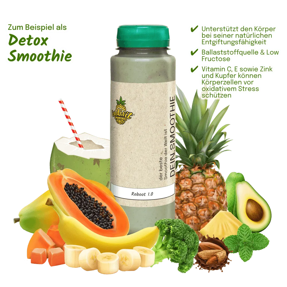 Reboot 1.0 Trinkmahlzeit mit grünen Zutaten