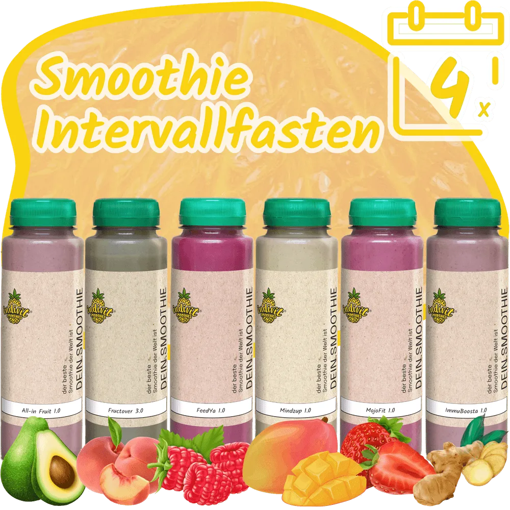 Wähle deine persönliche Flüssigkeitsbasis Smoothie-Intervallfasten Box mit variablen Flüssigkeitsbasen
