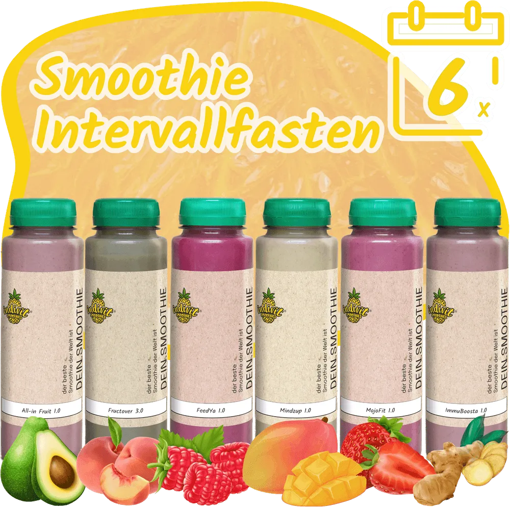 Langfristig abnehmen mit Smoothie-Intervallfasten Smoothie-Intervallfasten Paket mit mehreren Sorten