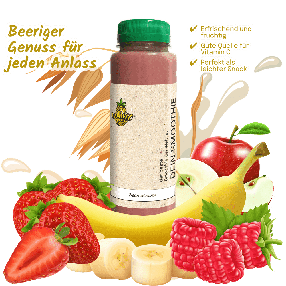 Gesunder Snack für Kinder – bunt und lecker Beerentraum Genießer Smoothie als kinderfreundlicher Snack
