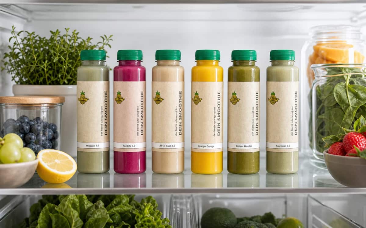 Fertige Smoothies von Indivit im Bio-Kühlregal Indivit Smoothie-Produktfoto zu Fertige Smoothies von Indivit im Bio-Kühlregal