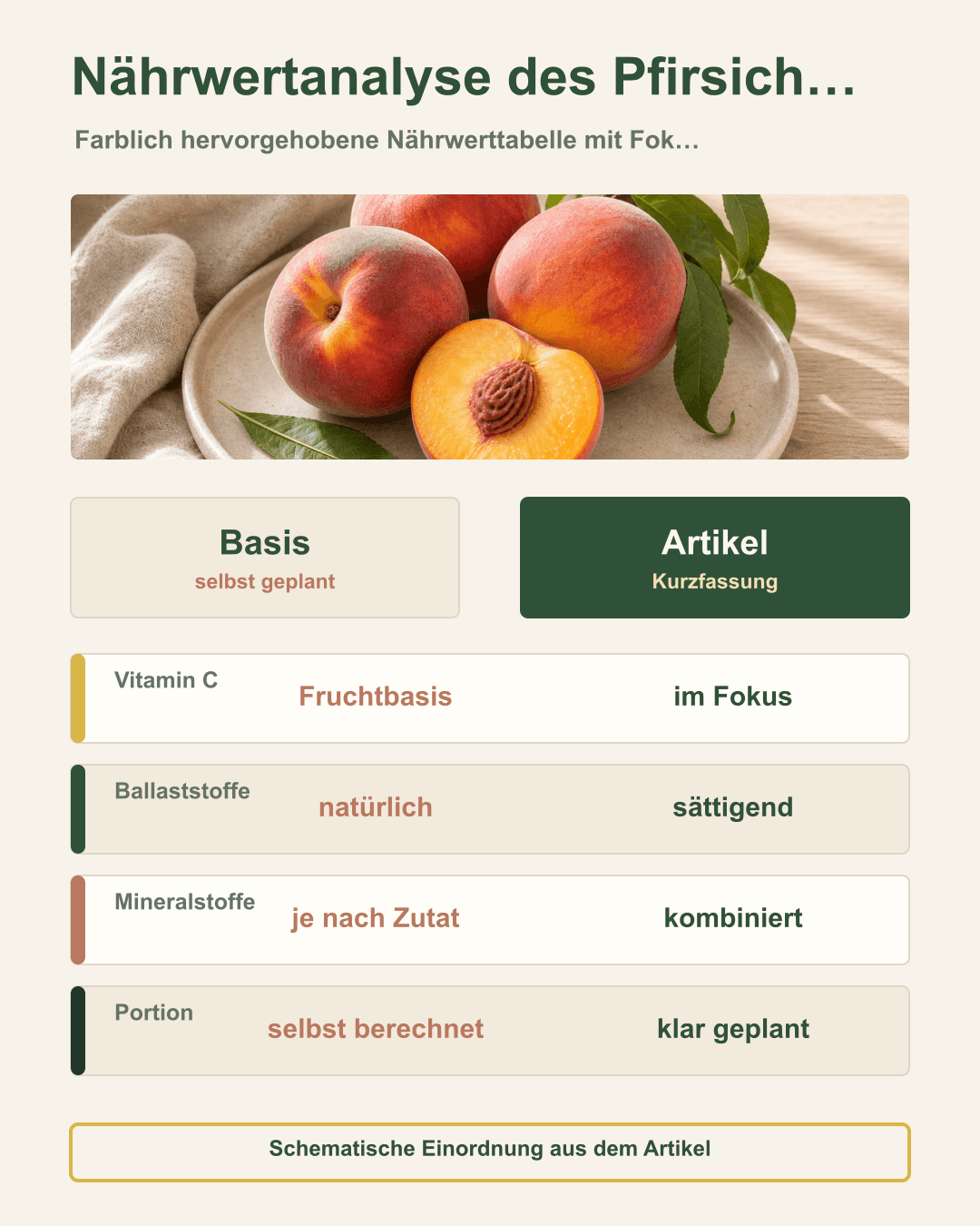 Nährwertanalyse des Pfirsich Smoothies Grafik zu Nährwertanalyse des Pfirsich Smoothies