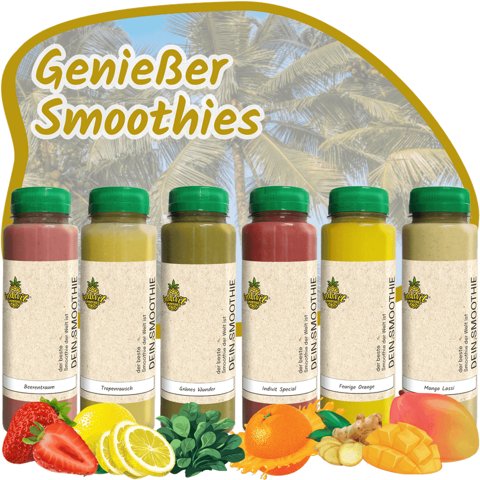 Genießer Smoothies in unterschiedlichen Geschmackssorten