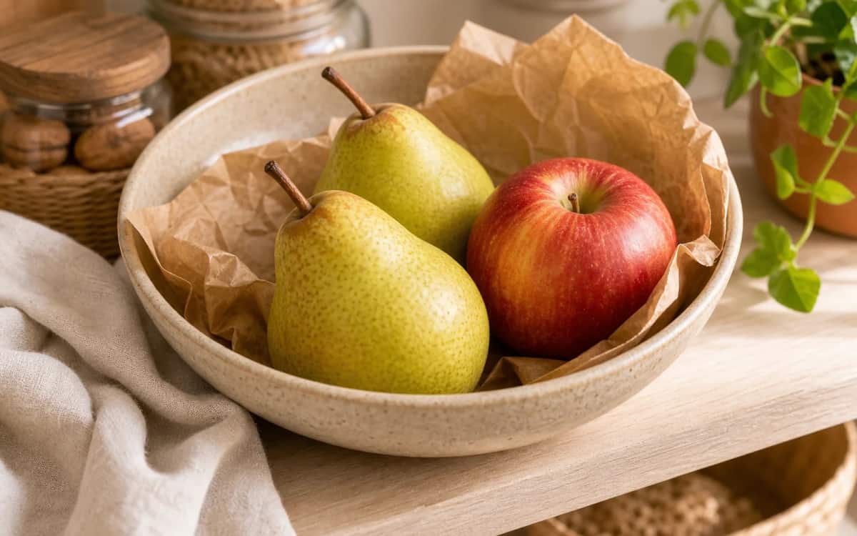 Birne reifen lassen – mit Apfel als natürlichem Helfer Reifetrick: Birne neben Apfel zur schnelleren Reifung