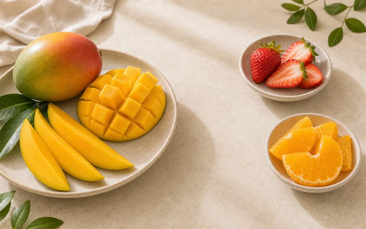 Mango im Vergleich: Deutlich histaminärmer als Erdbeeren oder Zitrusfrüchte Vergleich histaminreicher vs. histaminarmer Früchte