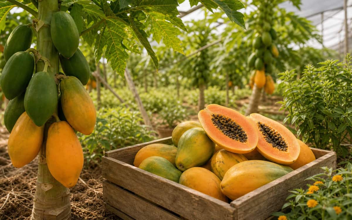 Nachhaltige Papayaernte – Vom Baum bis zum Smoothie Nachhaltiger Papayaanbau mit tropischer Plantage