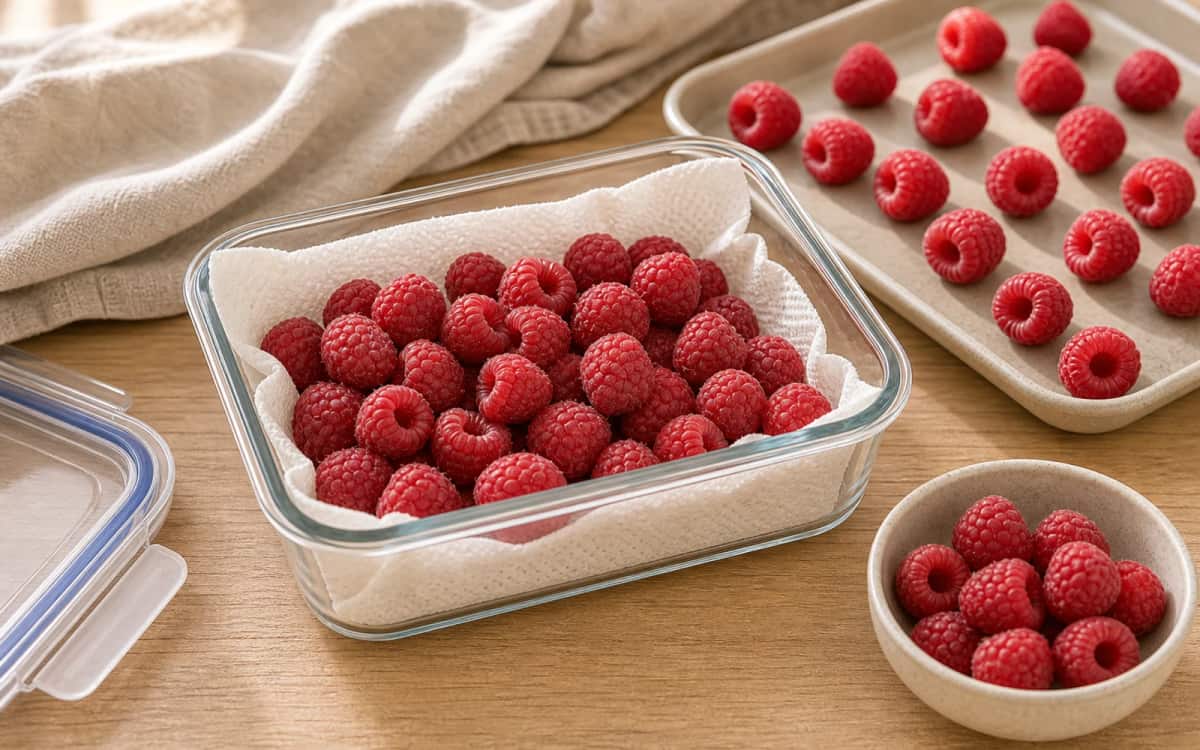 So bleiben Himbeeren frisch: Lagerungs-Tipps Himbeeren richtig lagern – Schritt-für-Schritt-Anleitung