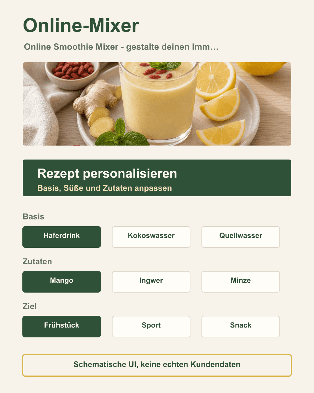 Online Smoothie Mixer – gestalte deinen Immun Drink Grafik zu Online Smoothie Mixer – gestalte deinen Immun Drink