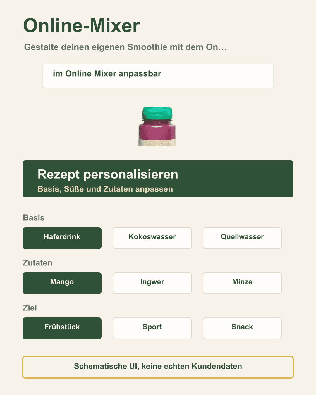 Gestalte deinen eigenen Smoothie mit dem Online Tool Grafik zu Gestalte deinen eigenen Smoothie mit dem Online Tool