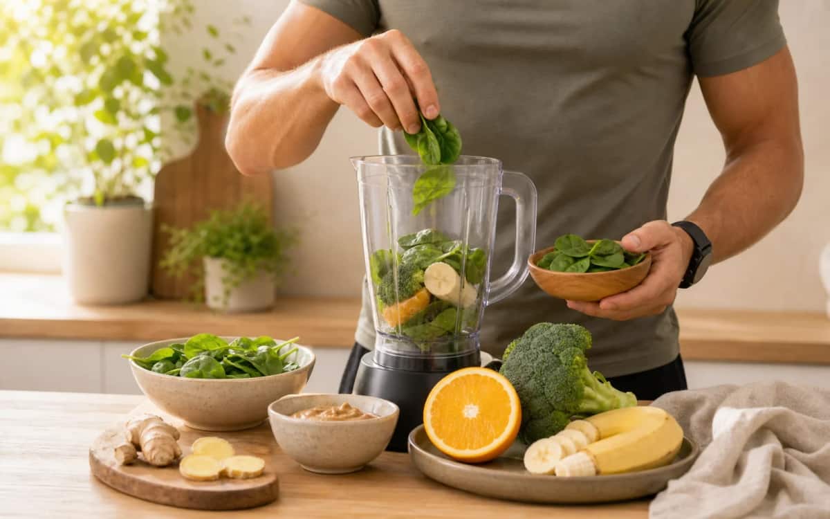 So gelingt die perfekte Smoothie-Zubereitung Smoothie- und Zutatenbild zu So gelingt die perfekte Smoothie-Zubereitung