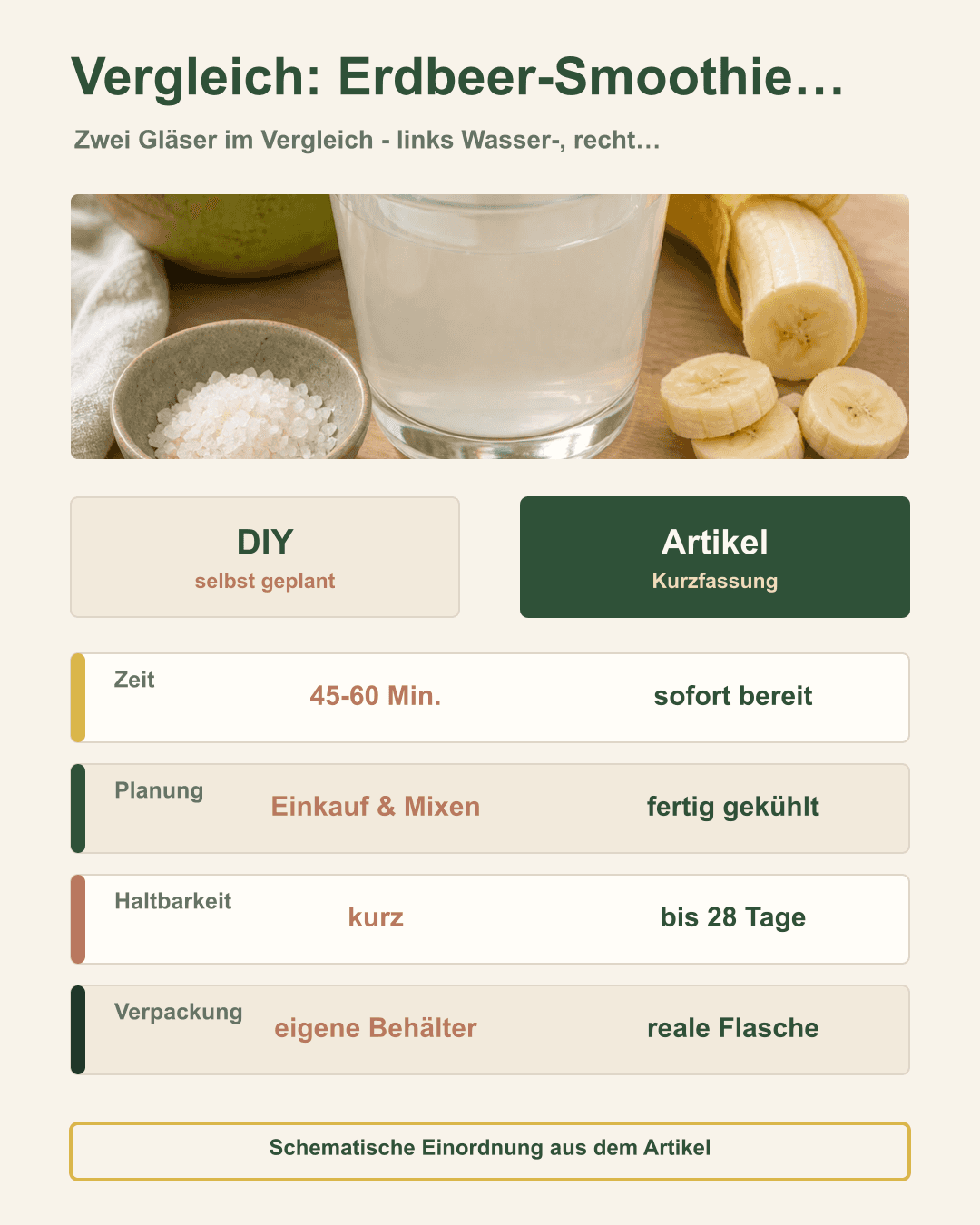 Vergleich: Erdbeer-Smoothie mit Wasser und mit Haferdrink Grafik zu Vergleich: Erdbeer-Smoothie mit Wasser und mit Haferdrink