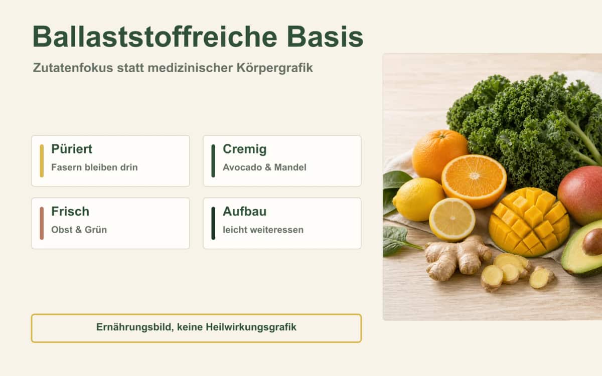 Unterstützung der Verdauung durch natürliche Ballaststoffe Ballaststoffreiche Bio-Zutaten als Basis einer Smoothie-Kur