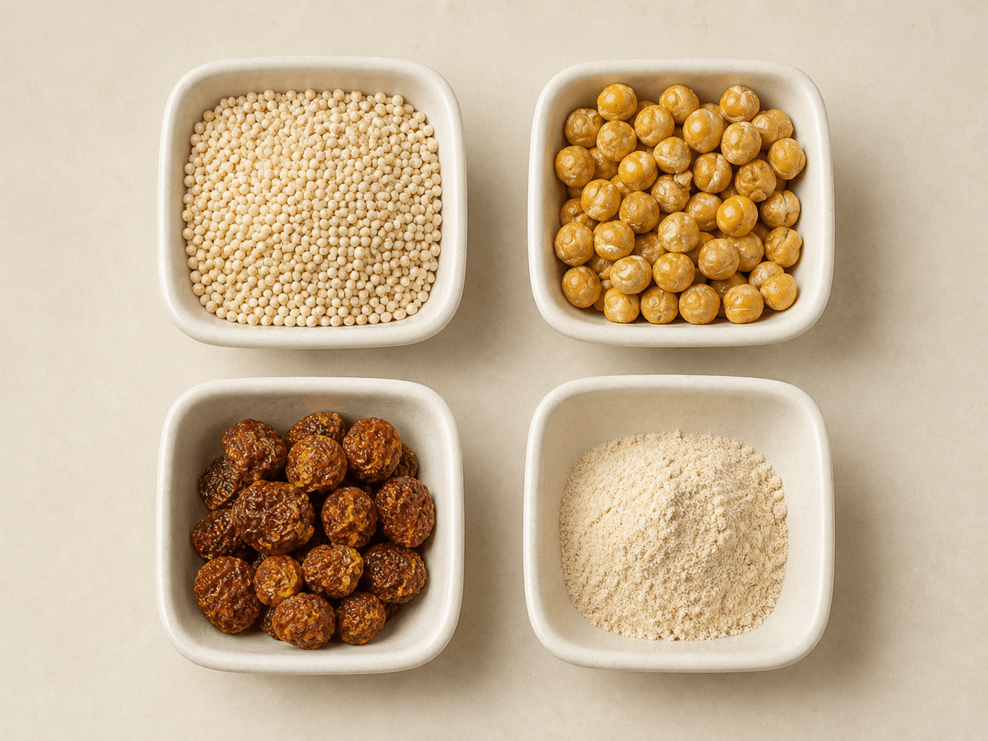 Active Gold mit gepufftem Quinoa, gerösteten Kichererbsen, Goldenberrys und Baobab-Pulver