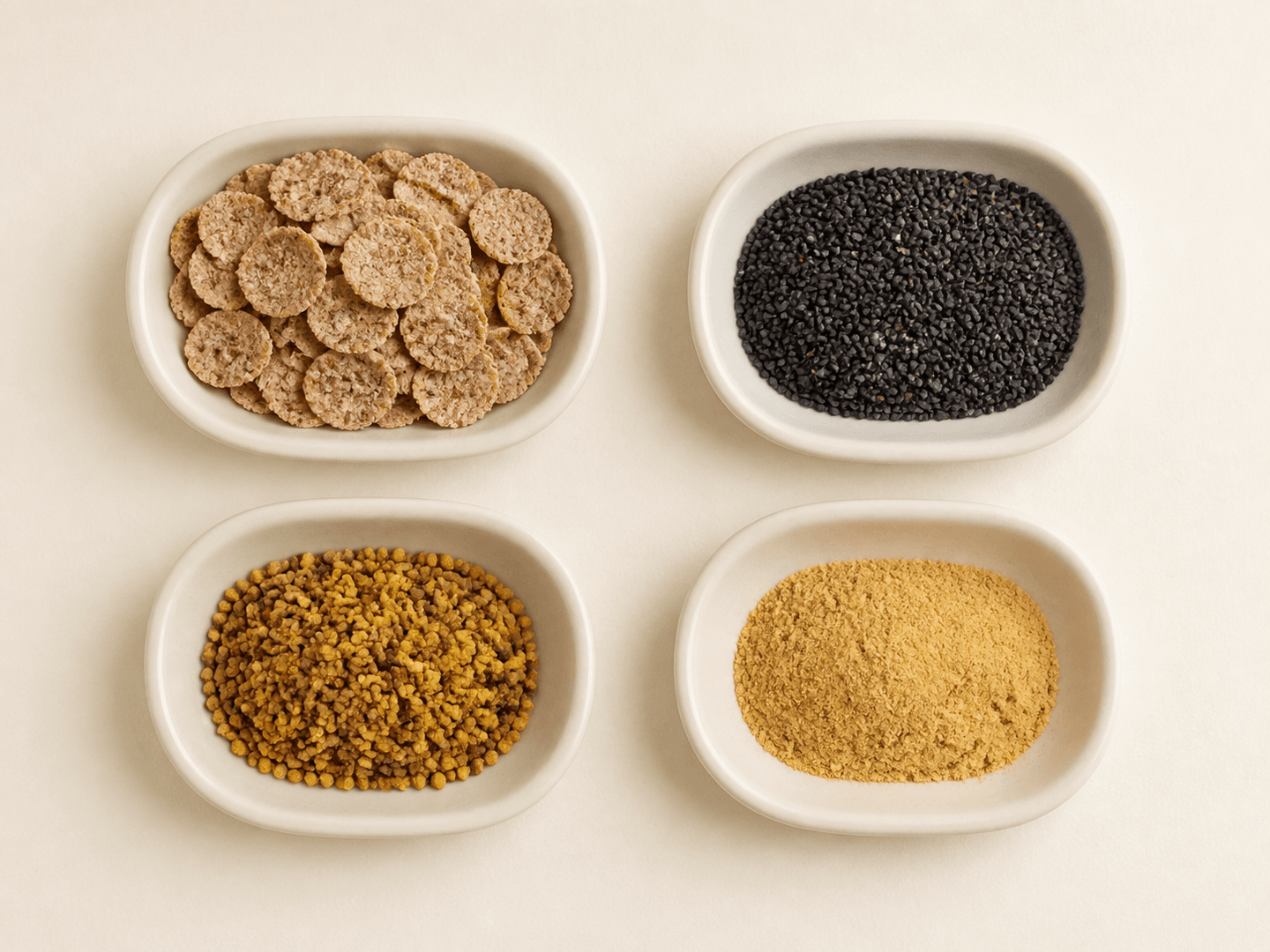 Golden Sun Crunch mit Dinkelflakes, schwarzem Sesam, Blütenpollen und Sanddorn-Pulver